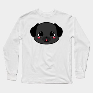 Cute Black Pug Long Sleeve T-Shirt